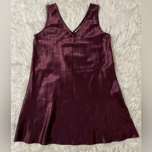 Vtg Y2K Whimsigoth Dark Fairy Coquette Goth Satin Slip Dress Nightie Purple S